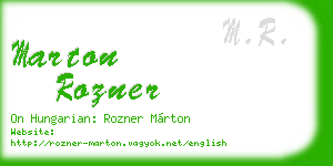 marton rozner business card